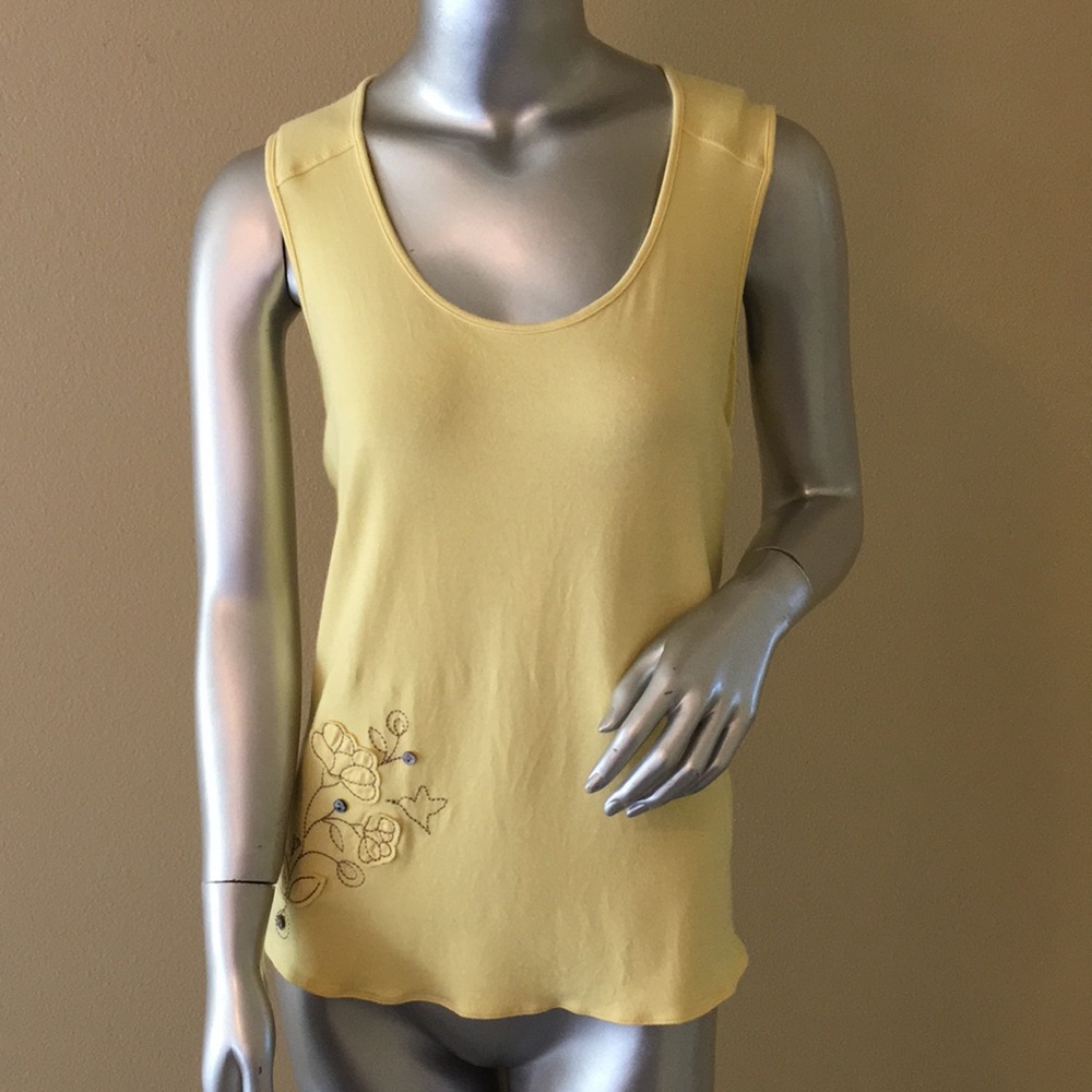 Lole yellow flower bird detail tank